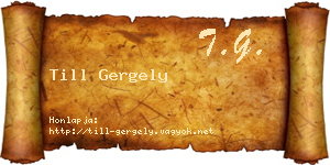 Till Gergely névjegykártya