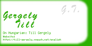 gergely till business card